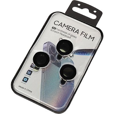 Filme Protetor 4Life de Vidro para Câmera de iPhone 14 Pro/Pro Max - Preto 3 unidades