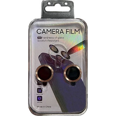 Filme Protetor 4Life de Vidro para Câmera de iPhone 14/14 Plus - Gold 2 unidades