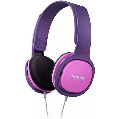 Fone de ouvido Philips Coolplay Kids SHK2000 - Rosa/Roxo