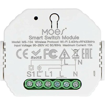 Interruptor Inteligente Moes MS-104 1 Gang Wi-Fi RF - Branco