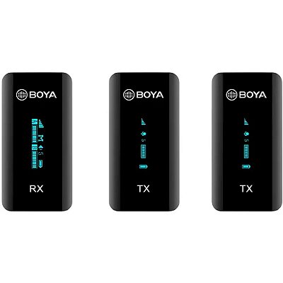 Kit de Microfone sem fio Boya BY-XM6-K2 com Estojo de Carregamento - Preto