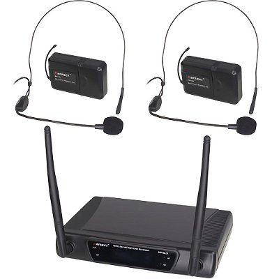 Kit de Microfone sem Fio Karsect WR-8LD/PT-15 HT-9A - Preto