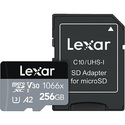 Memória Micro SD Lexar Professional 1066X 160-120 MB/s C10 U3 256 GB (LMS1066256G-BNANU)