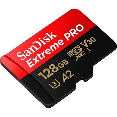 Memória Micro SD SanDisk Extreme Pro 200-90 MB/s U3 com Adaptador de 128 GB