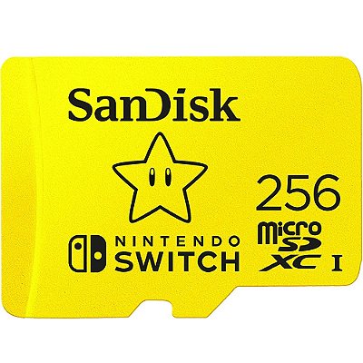 Memória Micro SD SanDisk Nintendo Switch 100-90 MB/s 256 GB (SDSQXAO-256-GNCZN)