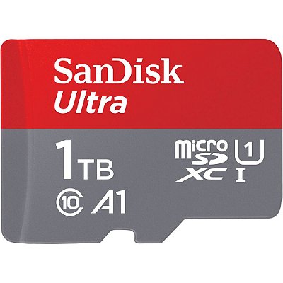 Memória Micro SD SanDisk Ultra 150 MB/s C10 U1 1 TB com Adaptador (SDSQUAC-1T00-GN6MA)
