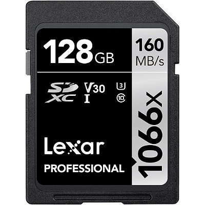 Memória SD Lexar Professional 1066X 160-120 MB/s C10 U3 128 GB (LSD1066128G-BNNNU)