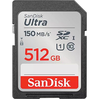 Memória SD SanDisk Ultra 150 MB/s C10 U1 512 GB (SDSDUNC-512G-GN6IN)