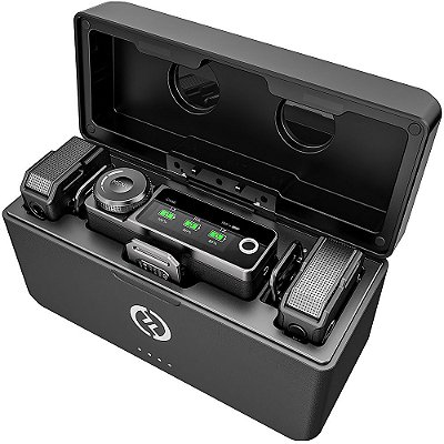 Microfone sem fio Hollyland Lark Max Dúo + 2 Microfones Lavalier - Preto