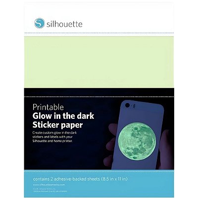 Papel Adesivo Luminescente Silhouette para Impressão 2 unidades - Verde 22 x 28 cm