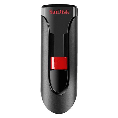 Pendrive SanDisk Z600 Ultra Cruzer Glide  128 GB - Preto / Vermelho