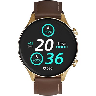 Relógio Smartwatch G-Tide R2 Pro - Ouro/Marrom