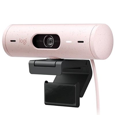Webcam Logitech Brio 500 FHD 1080P HDR para Videoconferência (960-001418) - Rosa
