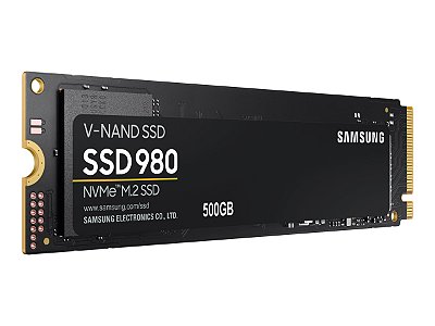 SSD Samsung 980 500GB, M.2, NVMe Leitura 3100MB/s e Gravação 2600MB/s - MZ-V8V500BW