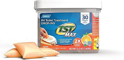 Tratamento para vaso sanitário Camco TST MAX para Campistas e Trailers | Controle de Odores Indesejados e Decomposição de Resíduos e Papel Higiênico | Tratamento Seguro para Fossa Séptica | Frag