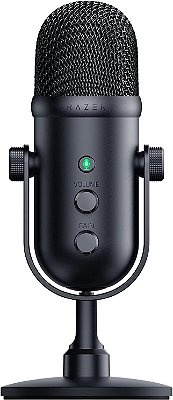 Microfone USB Razer Seiren V2 Pro para Streaming, Jogos, Gravação e Podcasting no PC, Twitch, YouTube: Filtro de Passe Alto - Monitoramento de Microfone e Controle de Ganho - Amortecedor de Choque Embutido e Protet
