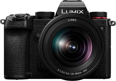 Câmera Mirrorless Full Frame Panasonic LUMIX S5, gravação de vídeo 4K 60P com tela giratória e WiFi, Lente LUMIX S 20-60mm F3.5-5.6, Montagem L, Estabil