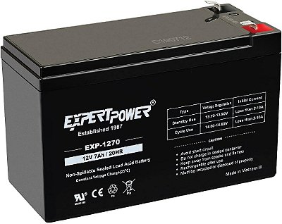Bateria de ácido de chumbo selada recarregável ExpertPower 12v 7ah