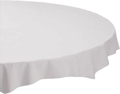 Hoffmaster Octy-Round Plástico Toalha de Mesa, 82 Diâmetro, Branco, 12/carton