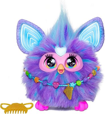Furby Roxo, 15 Acessórios de Moda, Brinquedos de Pelúcia Interativos para Meninas e Meninos de 6 Anos ou Mais, Animatrônico Ativado por Voz, Médio
