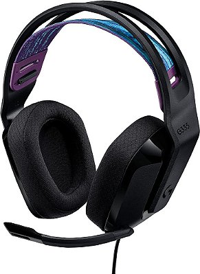 Fone de ouvido para jogos com fio Logitech G335, com microfone Flip to Mute, entrada de áudio de 3,5 mm, almofadas de espuma com memória, leve, compatível com PC, PlayStation, Xbox, Nintendo Switch - Pre