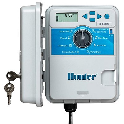 Controlador de irrigação para área externa Hunter Sprinkler XC400 X-Core 4 estações, pequeno