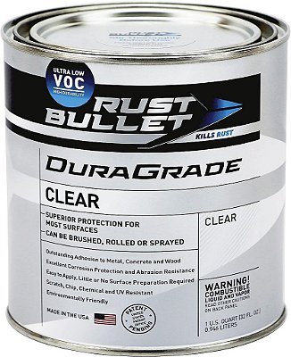 Rust Bullet - DuraGrade Clear - Revestimento Transparente de Alto Desempenho para Concreto, Automóveis, Madeira e Acabamentos Metálicos, Resistente a Impactos, Baixa Emissão de Compostos Orgânicos Voláte