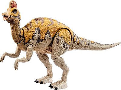 Figura de Dinossauro da Coleção Hammond Jurassic World Jurassic Park III da Mattel, Espécie de Médio Porte Corythosaurus, Design Detalhado com 16 Articulações.