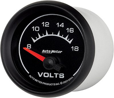 Medidor de voltímetro elétrico de varredura curta Auto Meter 5992 ES 2-1/16 8-18V