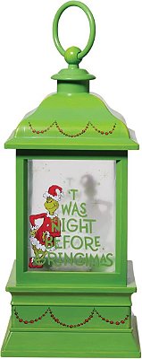 Department 56 Dr. Seuss O Grinch - Noite Antes do Natal do Grinch - Lanterna de Água com Glitter para Feriados, 9 Polegadas, Multicolorido
