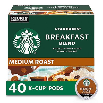 Starbucks Médio Torrado K-Cup Café em Cápsulas - Mistura de Café da Manhã para Máquinas Keurig - 1 caixa (40 cápsulas)