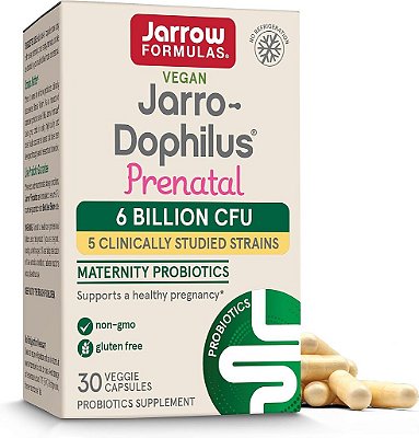 Fórmulas Jarrow Jarro-Dophilus Probióticos Pré-natal para Maternidade para Mulheres Grávidas - Para a Mamãe e o Bebê - Apoia uma Gravidez Saudável - 6 Bilhões UFC -
