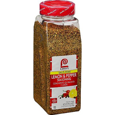 Tempero de limão e pimenta sem sal Lawry's, 19 oz - Um recipiente de 19 onças de tempero de limão e pimenta com sabor cítrico, melhor como alternativa ao sal para dietas com redução de s