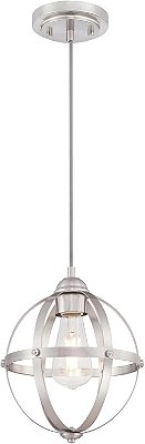Iluminação Westinghouse 6362000 Stella Mira Pendente Mini de Interior de uma Luz, Acabamento em Níquel Escovado