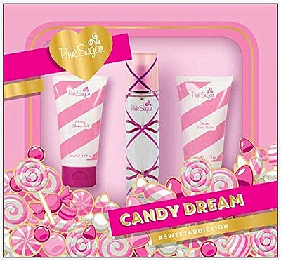 Perfume em Spray Eau de Toilette Pink Sugar para Mulheres, Floral + Frutado, Notas de Framboesa, Algodão Doce, Baunilha, Doce & Sensual, Fragrância Duradoura
