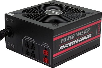 Fonte de alimentação para PC PC Power & Cooling Power Master Series 600 Watts, 80 Plus Bronze, Semi-Modular, Active PFC, Grau Industrial ATX, 3 anos de garantia, FPS0600-A2S00