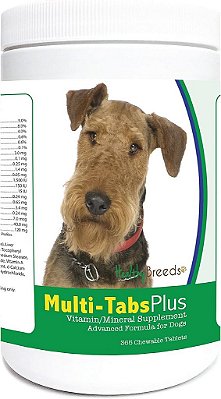 Suplemento de Mastiga Tabletáveis Multivitaminas Airedale Terrier 365 Contagem