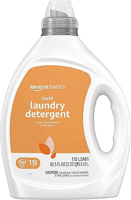 Detergente Líquido Concentrado para Roupas Amazon Basics, Fragrância Fresca, 110 Contagens, 82,5 Oz Líquidos (Anteriormente Solimo)