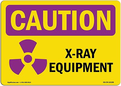 Sinal de advertência OSHA de radiação - Equipamento de raio-X | Adesivo | Proteja sua empresa, canteiro de obras, armazém e área comercial | Fabricado nos EUA