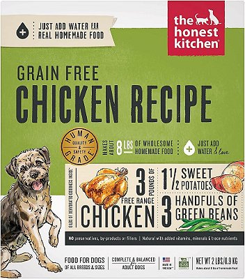 A Cozinha Honesta Comida Desidratada para Cães de Grau Humano Sem Grãos - Refeição Completa ou Complemento Alimentar para Cães - Frango 2 lb (rende 8 lbs)