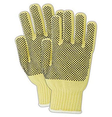 Luvas de malha pontilhada de peso médio 93BKEV-PR-RB Cut Master 93BKEVPRRB Kevlar Blend - Nível de corte 2, para mulheres (tamanho médio), amarelo, para homens (