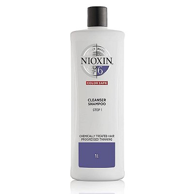 Nioxin Sistema 6 Shampoo de Limpeza do Couro Cabeludo com Óleo de Hortelã-Pimenta, Trata Couro Cabeludo Seco, Alivia a Caspa, Anti-Quebra de Cabelo, Para Cabelos Desc
