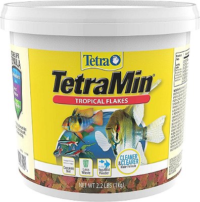 Alimento em flocos nutritivamente balanceado TetraMin para peixes tropicais, 2.2 lbs.