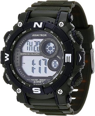 Relógio de pulso esportivo digital com cronógrafo e pulseira de resina para homens da Armitron, 40/8284