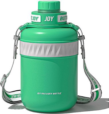 Garrafa de água de aço inoxidável BOTTLE JOY: Tampa à prova de vazamentos, Sip perfeito, Dupla Isolamento, Eco-Amigável, Seguro para lava-louças e Alça estilosa (Tartaruga