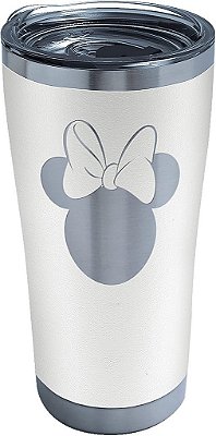 Tervis Disney Minnie Mouse Silhueta gravada em copo isolado triplo branco mantém bebidas frias e quentes, 20oz Legacy, Aço inoxidável