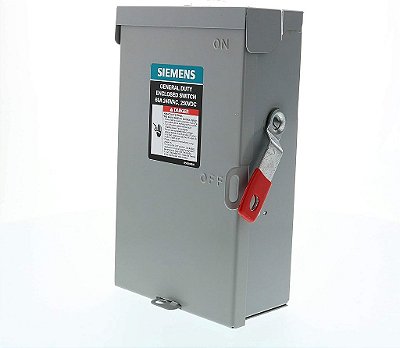 Interruptor de segurança de dever geral Siemens SIE GF222NA FUS GEN, Cinza ANSI 61.