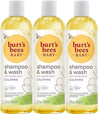 Shampoo e Sabonete Calmante para Bebês Burt's Bees com Lavanda, Sem Lágrimas, 12 Onças Líquidas