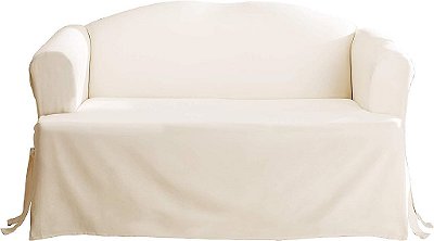 Capa de sofá para cadeira de amor de algodão SureFit Duck 1 peça em tom natural