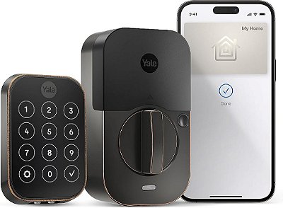 Trava Yale Assure Lock 2 Plus (Nova) com Chaves Apple Home (Toque para Abrir) e Wi-Fi - Bronze Esfumaçado